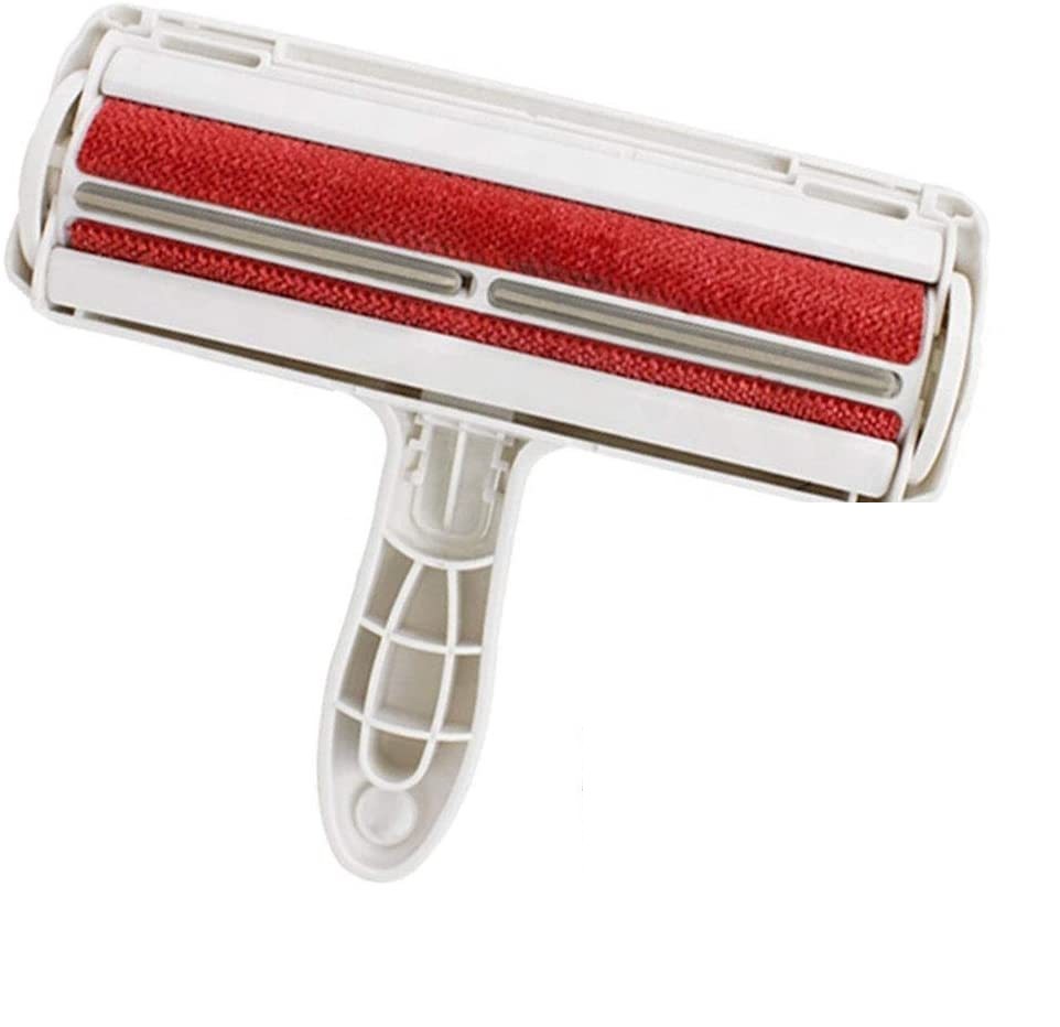 Reusable lint and pet hair roller on a white background
